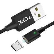 2m Type-C Magnetic Braided Fast Charging Sync Data Cable(Black)