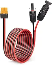 Solar to XT60 Cable 10AWG 2FT Charge Extension Cable, Solar Connector to XT60 Adapter Cable for Solar Panel to Battery RV Portable Power Station Solar Generator (2FT 10AWG)