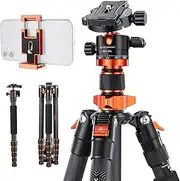 K&F Concept 68" Carbon Fiber Camera Tripod,Detachable Monopod with Metal Ball Head,Quick Release Plate, Compact Tripods 10KG Load for DSLR Cellphone Tripods(SA255C1) D255C4+BH-28L