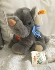 Steiff Pummy Elephant Plush 6" Gray 083204 Stuffed Animal Collectible Retired