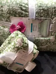 SIGRID OLSEN 3 PC KING Quilt Comforter/Shams REVERSIBLE Floral Green Block Print