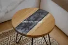 21" Round Table Top, Epoxy Coffee table, Sofa Center Table , Walnut Wood Table,