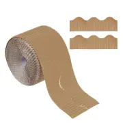 3.9inch x 49.2ft Bulletin Board Border Scalloped Trim for Decor Light Brown