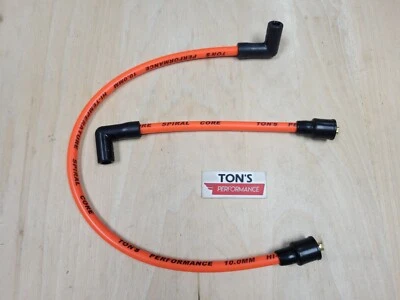 10mm Harley Davidson Big Twin 84-98 FXD Dyna Softail Spark Plug Wires Orange