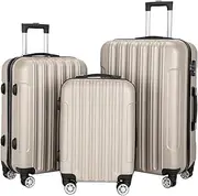 [EYPKPL] Portable Suitcase 3-Piece Suitcases Carry On Luggage Large Capacity Storage Suitcases with Wheels Fashion Champagne Luggage Smooth to use