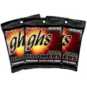 3-Pack GHS Electric Boomers GBH Heavy Roundwound Electric Guitar Strings 12-52