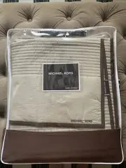 NIP Michael Kors Jet Set Queen Quilt Coverlet~Tan/Brown