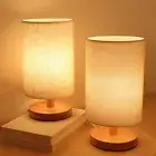 Nordic Cylinder Bedside Table Lamp Wooden Table lamp Fabric Lampshade