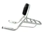 For Royal Enfield Twins Interceptor Rear Luggage Rack & Back Rest Cushion Chrome