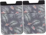 KOMBIUDA 2pcs Vintage Self Adhesive Phone Wallet Stick Card Holder Multifunctional Smartphone Back Wallet Bag with Unique Print Design for Credit Cards Id Storage