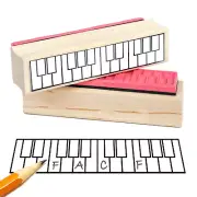 Two Octave Piano Fingering and Keyboard Diagram Rubber Stamp