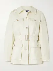 [Ralph Lauren Collection] Ralph Lauren Collection - Sydney Belted Linen-canvas Jacket - Cream - US10 US 10 Cream