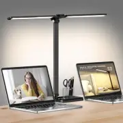 Dimmable LED Desk Lamp with USB Charging Port, 50 Lighting Modes Dual Black
