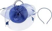 [VALICLUD] Mesh Hair Hat Head Rave Fan Bandana Party Cap Hats Women Tassel Costume Opera Gloves Bridal Hair Accessories Pill Hat Hat Blue