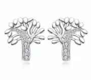 ✨ 925 STERLING SILVER TREE OF LIFE STUD EARRINGS & VELVET GIFT POUCH