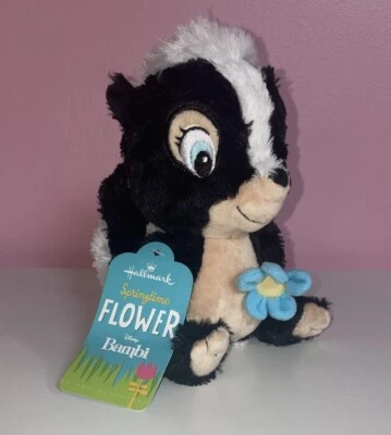 Hallmark springtime Disney Bambi flower new skunk plush