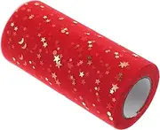 Veemoon Gauze Table Skirt Sequins Elegant Red Table Skirting for Weddings Parties and Events Lightweight Decoration for Impressive Settings