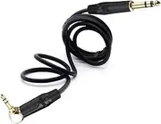 ROBAUN Balanced 6.35mm to 3.5mm Right Angle Male 3Poles Stereo Plug Soldering 3Pins DIY Headphone Jack Black&Red(Black Black,0.29m)