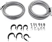 Fuel Line Kit Complete Repair Lines QFF0015SS Compatible with 2005-2010 Cobalt, 2006-2011 HHR, 2007-2010 Pontiac G5, Fuel Line Quick Fix Kit Flexible Stainless Steel Braided Fuel Line