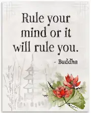 Rule Your Mind - Buddha - 11x14 Unframed Typography Art Print - Great Inspiratio