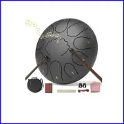 Handpan Rain Drum: 8" Steel Tongue Drum with Mallets for Meditation and Gardens