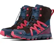 The North Face Junior Winter Sneaker Boot Blue Wing Teal Atomic Pink Size 1.5