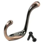 10 Rok Heavy Duty Brushed Antique Copper Home Wall Closet Towel Coat Double Hook