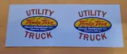 Tonka Utility Truck Red Lettering water slide decal set