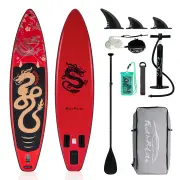 [EU Direct] Funwater 350CM Large Size Inflatable Stand Up Paddle Board Surfboard Maximum Load 180KG Stand Up Portable Su