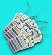 Ephemera Gift Tags Pictionary (Pack 10) Upcycled Handmade Board Game Scrap Book