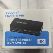 HDMI USB KVM Switch 2 Port Selector Box for 2 Computers Share Keyboard Mouse ...