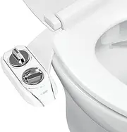 LUXE Bidet NEO 185 Plus – Next-Generation Bidet Toilet Seat Attachment with Innovative EZ-Lift Hinges, Dual Nozzles, and 360° Self-Cleaning Mode (Chrome)