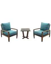 Courtyard Casual Avalon Teak 3pc Square Balcony Set