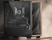 Antec Flux ATX, Black Premium Walnut Trim, 5x Black PWM Performance Fans. Ultra Cooling Design, ARGB Controller, Mid Tower Case FLUX-BK