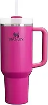 Stanley Quencher H2.0 Tumbler with Handle and Straw 40 oz | Flowstate 3-Position Lid | Cup Holder Compatible for Travel | Insulated Stainless Steel Cup | BPA-Free | Fushcia