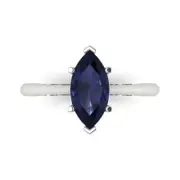 1.5 ct Marquise Cut Sapphire Gemstone Soliaire Engagement Ring, White Gold