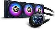 Gigabyte AORUS WATERFORCE X 360 AIO Liquid CPU Cooler, Rotatable Circular LCD Display with Micro SD Support, 360mm Radiator with 3X 120mm Low Noise ARGB Fans, Compatible with Intel LGA1700, 12 Volts