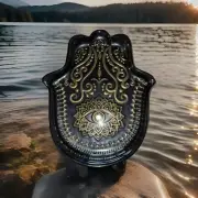 Hamsa Hand Bowl Trinket or Ring Dish with Evil Eye: The Art of Tabletop -Turkish