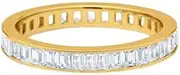 [HEARTS AND YOU] 4ct Emerald Cut Moissanite Full Eternity Elegant Wedding Band Yellow Gold Plated