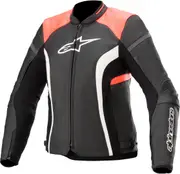 Alpinestars Stella Kira V2 Ladies Motorcycle Leather Jacket, black-orange, Size 44 for Women Black Orange