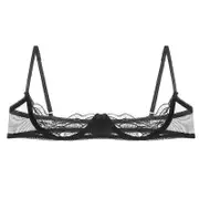 Womens 1/2 Cup Push Up Underwire Lace Bra Lingerie Open Breast Cup Bra Tops Adjustable Strap Sponge Padded Brassiere Underwear Black B S
