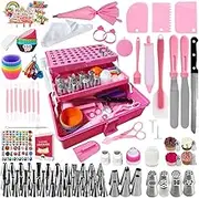 Cake Decorating Supplies 359-Piece Piping Bags and Tips Set Cake Decorating Kit with 60 Piping Tips Cake Decorating Tools with Multi-Purpose 3-Layer Toolbox with Tray