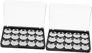 CRILSTYLEO 2 Sets Clear Refillable Highlighter Containers Compact Empty Eyeshadow Holders Durable and Makeup Storage Boxes for Travel and DIY Cosmetics
