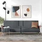Adjustable Backrest Sofa Bed Soft Velvet Lounge Couch With Foldable Tea Table