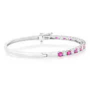 Created Ruby & Created White Sapphire Bangle Sterling Silver