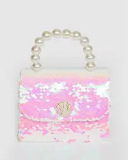 Pink Mara Top Sequin Handle Bag