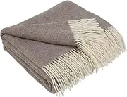 LYHome Cashmere Blanket with Merino - Wool Throw, Sofa Bed and Couch Large Bedspread, Extra Soft Warm Throws for Sofas Chairs, Single Double Size Picnic Blankets 55x79 in, 140x200 cm Beige Herringbone