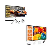 Projector Screen, HYZ 120 inch Portable Projector+Projector Screen with Stand...