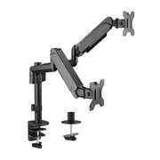 Brateck Dual Monitors Pole-Mounted Gas Spring Monitor Arm Fit Most 17'-32' Monitors Up to 9kg per screen VESA 75x75/100x100 LDT48-C024