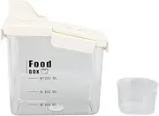 XIASABA Cereal Storage Container With Pourable Spout Ergonomic Handle Lid Scale Timing Airtight Damp Proof Plastic Rice Storage Bin For Flour Bean Pet Food 2800 ML (XIASABAydFf-11)